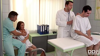 Clinic threesome with Milf Doc Dominica Phoenix leads to double penetration