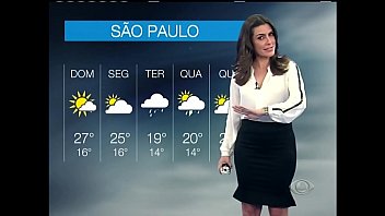 Ticiana Villas Boas estupendamente gostosa sexy de saia justa, jornalista e apresentadora do jornal da band - previsão do tempo