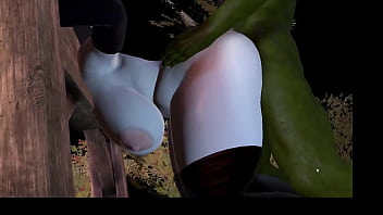 3D VR animation hentai video game  Virt a Mate anime cartoon. A fat Lady Alsina Dimitrescu stumbles upon a vicious green goblin with a big dick in the forest. The goblin chained the witch and fucked her pussy with a huge dick and then her ass.
