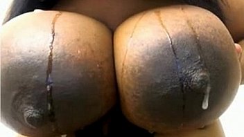 Giant black tits on webcam