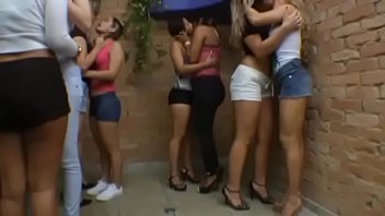 Lesbian kissing orgy