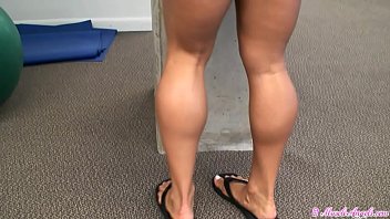Jen showing strong muscle calves
