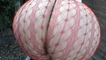 Big ass UK pawg Milf in fishnet pantyhose & thong