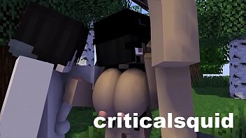 Minecraft Porn Animated - Girl Gives a Blowjob and Handjob to Two Cocks
