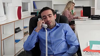Carmen had enough of seeing her stepbrother jerking off in their office. To make him stop she seduces him with her wet pussy leading to incredibly hot office banging!