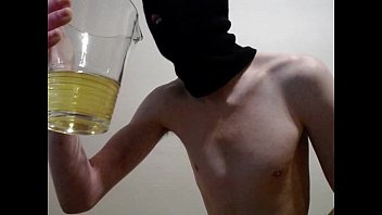 Young slave drinking piss