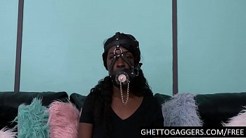 Sweet innocent black chick gets pissed on and swallows