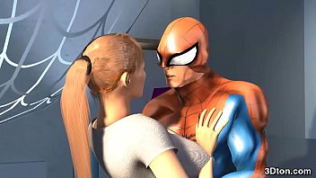 Spider man fucks busty blonde