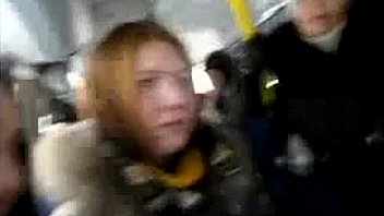 Russian girls flirt with an exhibitionist stranger on the bus