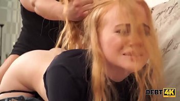 Debt4k. Red-haired chick gets fucked to reach money for the new 4k TV