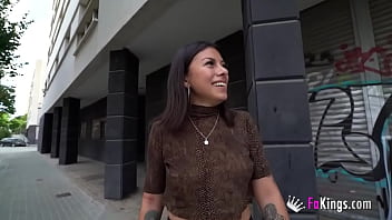 Chilean goddess gets seduced and fucked in the middle of the street by one of our studs