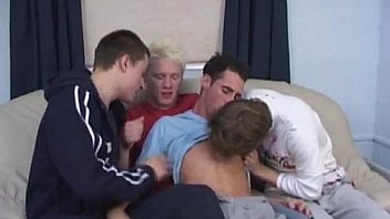 Hot twink Danny, John, Ricky and Will pull each other's clothes off,