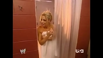 Mickie James lets Trish Stratus know she has nice boobs