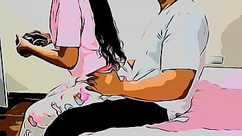 My Niece in Law Wants Me to Teach Her to Play Video Games and I Teach Her Sitting on my Legs - That Day I Take Advantage of my Niece in Law Cartoon Version