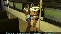 Sims 4, Japanese college girl groped and fucked with no mercy in bus